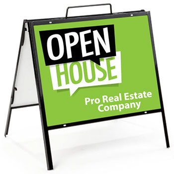 Metal A-Frame Sign Combo - Perfect for real estate sign or any sidewalk sign