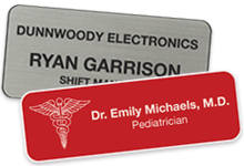 Engraved plastic name tags