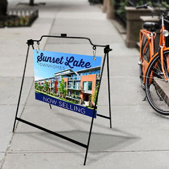Durable metal sidewalk sign - Perfect for real estate signs