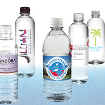 Custom bottle water & water bottle labels